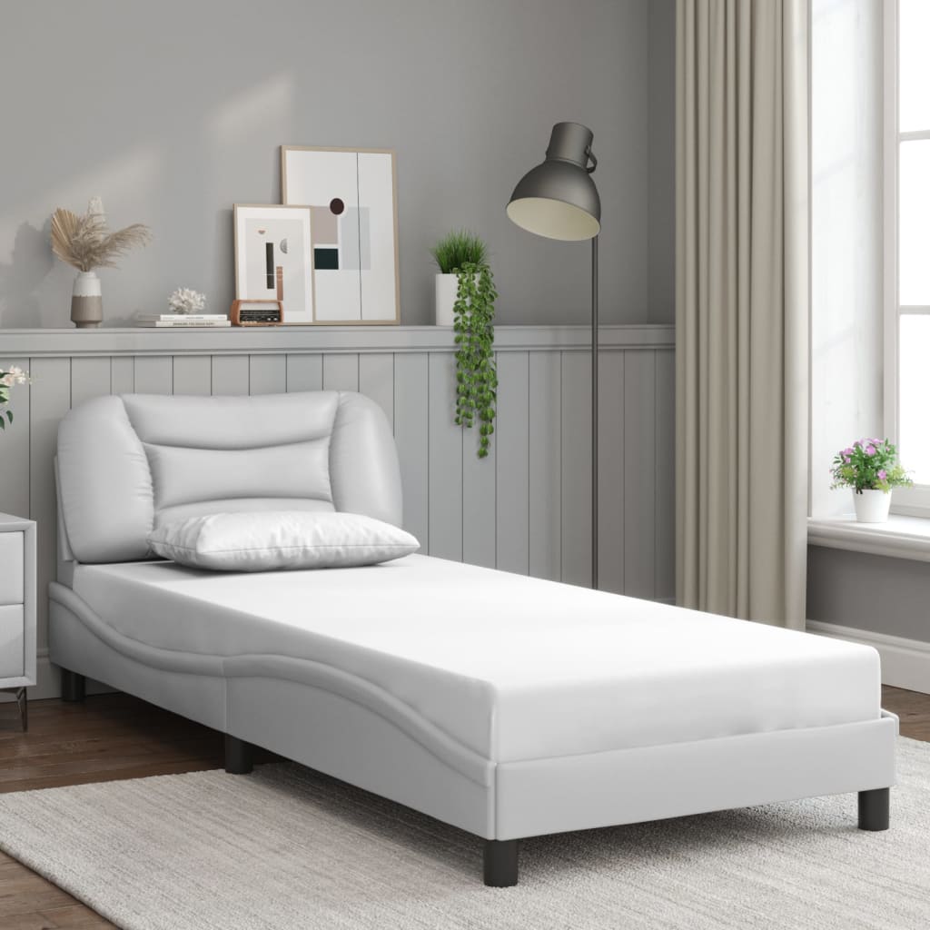 vidaXL Bedframe met LED zonder matras "Hvar" wit 90x200 cm, foto 2