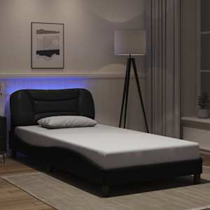 Rám postele s LED bez matrace Hvar černý 100 x 200 cm - obrázek 1