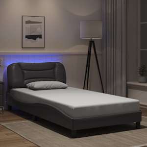 Rám postele s LED bez matrace Hvar šedý 100 x 200 cm - obrázek 1