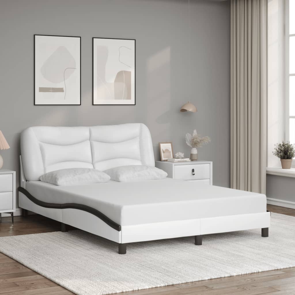 vidaXL Bedframe met LED zonder matras "Hvar" wit en zwart 120x200 cm, foto 2