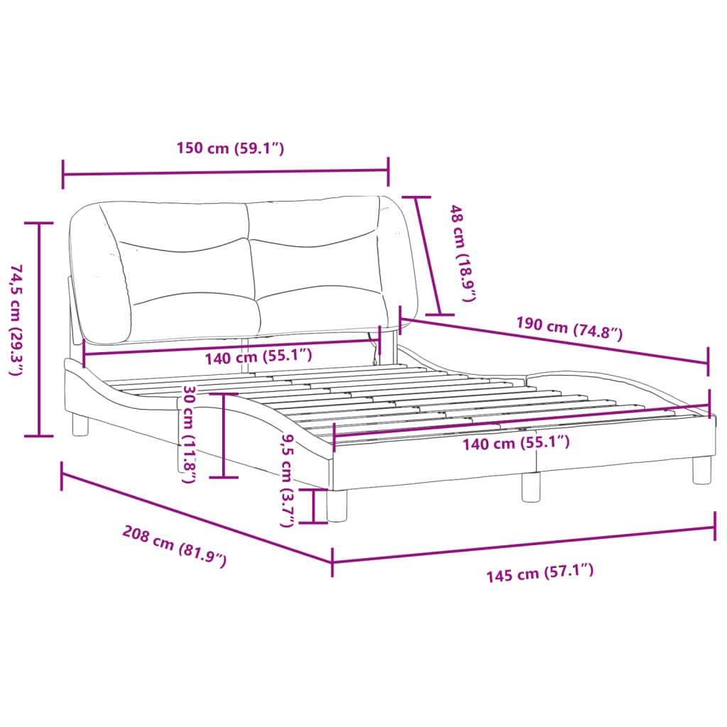 Rám postele s LED bez matrace Hvar cappuccino 140 x 190 cm - obrázek 16