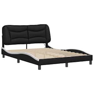 Rám postele s LED bez matrace Hvar černý a bílý 140x190 cm - obrázek 3