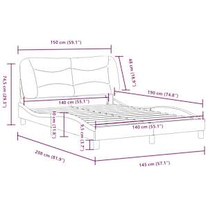Rám postele s LED bez matrace Hvar černý a bílý 140x190 cm - obrázek 17
