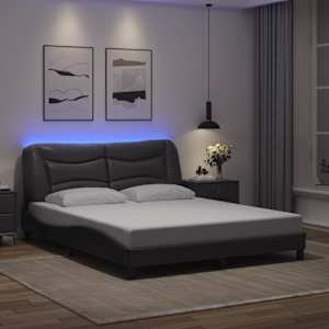 Rám postele s LED bez matrace Hvar šedý 160 x 200 cm - obrázek 1