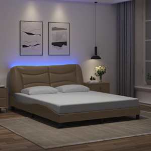 Posteljni okvir z LED brez vzmetnice Hvar kapučino 160x200 cm