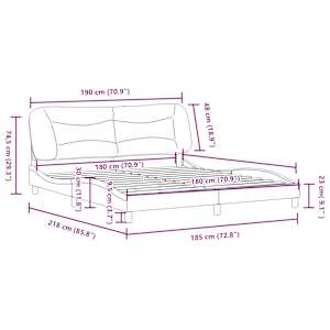Rám postele s LED bez matrace Hvar černý a bílý 180x200 cm - obrázek 17
