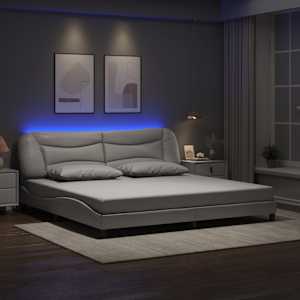 Rám postele s LED bez matrace Hvar bílý 200 x 200 cm - obrázek 1