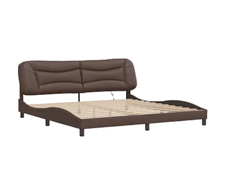 vidaXL Cadre de lit avec LED sans matelas Hvar marron 200x200 cm