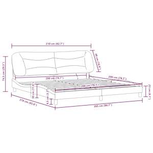 Rám postele s LED bez matrace Hvar šedý 200 x 200 cm - obrázek 16