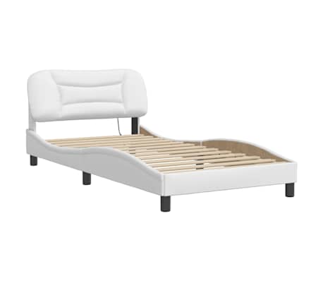 vidaXL Bedframe met LED zonder matras "Hvar" wit 100x203 cm