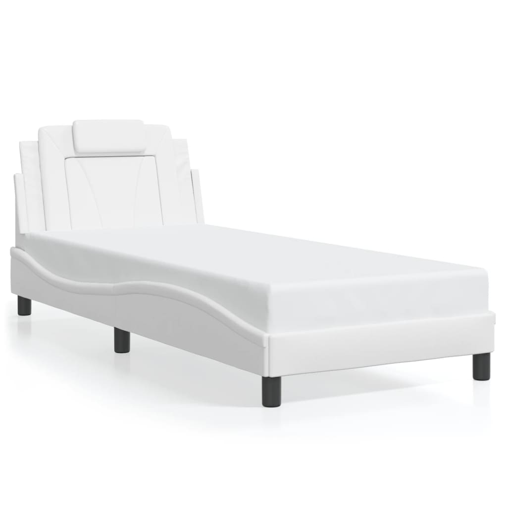 vidaXL Cadre de lit avec lumières LED blanc 80x200 cm similicuir