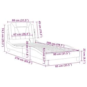 Rám postele Viana s LED bez matrace šedý 80 x 200 cm - obrázek 16