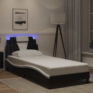 Rám postele Viana s LED bez matrace černý a bílý 80x200 cm - obrázek 1