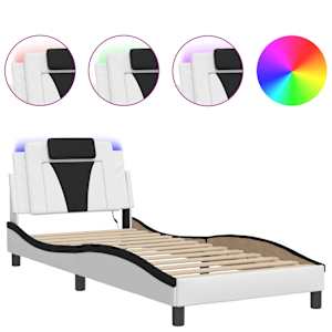Rám postele Viana s LED bez matrace bílý a černý 90x190 cm - obrázek 2