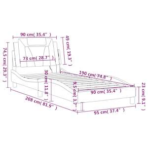 Rám postele Viana s LED bez matrace bílý a černý 90x190 cm - obrázek 17