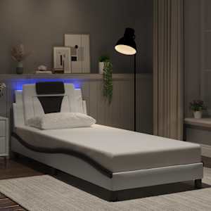 Rám postele Viana s LED bez matrace bílý a černý 90x190 cm - obrázek 1