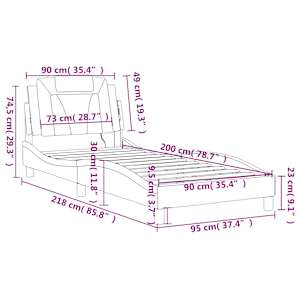 Rám postele Viana s LED bez matrace černý 90 x 200 cm - obrázek 16