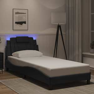 Rám postele Viana s LED bez matrace černý 90 x 200 cm - obrázek 1