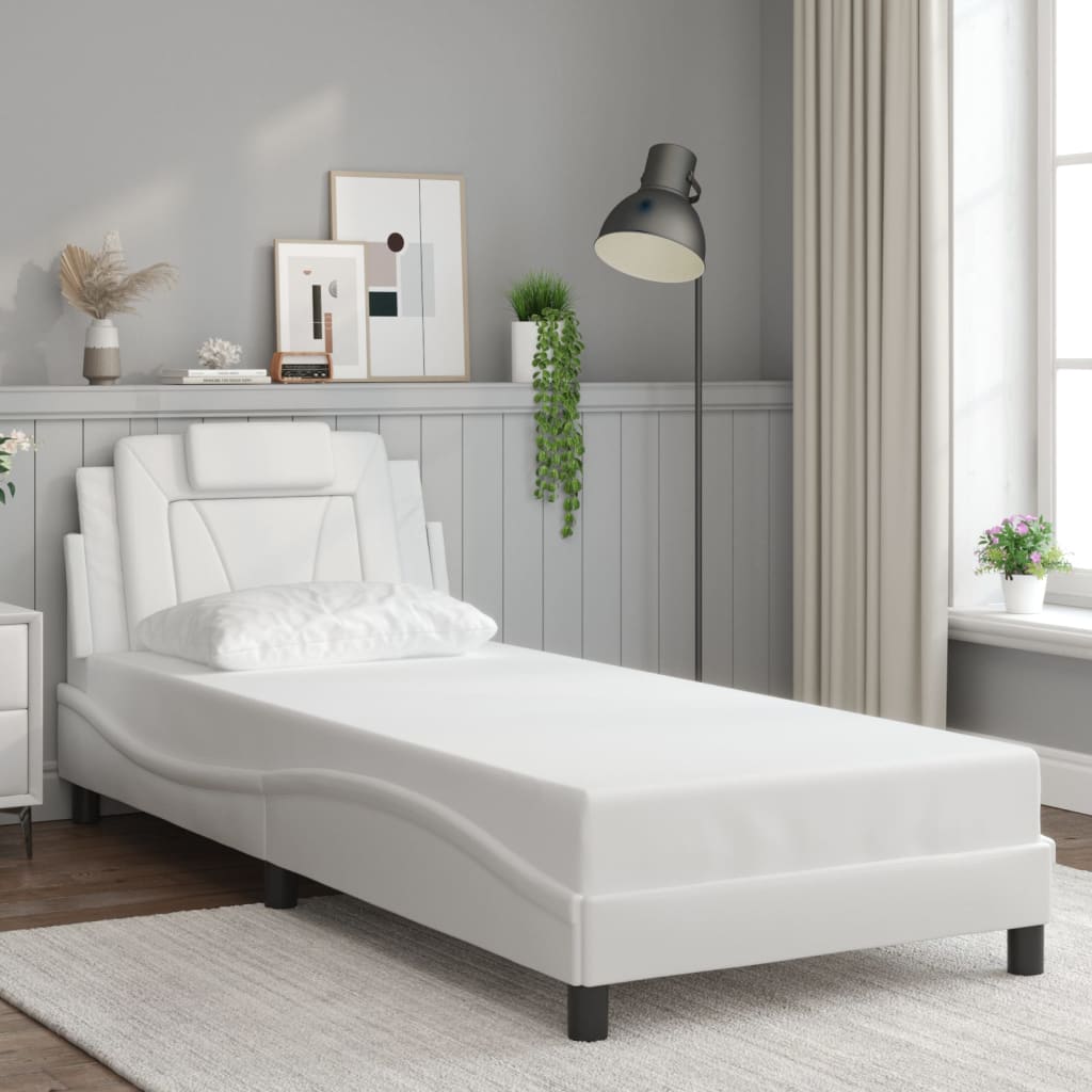 vidaXL Bedframe "Viana" met LED zonder matras wit 90x200 cm, foto 2