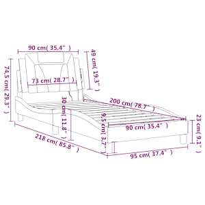 Rám postele Viana s LED bez matrace šedý 90 x 200 cm - obrázek 16