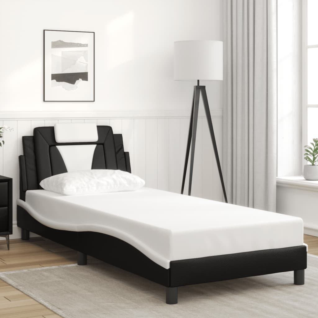 vidaXL Bedframe "Viana" met LED zonder matras zwart en wit 90x200 cm, foto 2