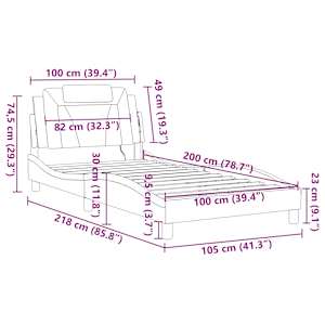Rám postele Viana s LED bez matrace černý 100 x 200 cm - obrázek 16