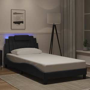 Rám postele Viana s LED bez matrace černý 100 x 200 cm