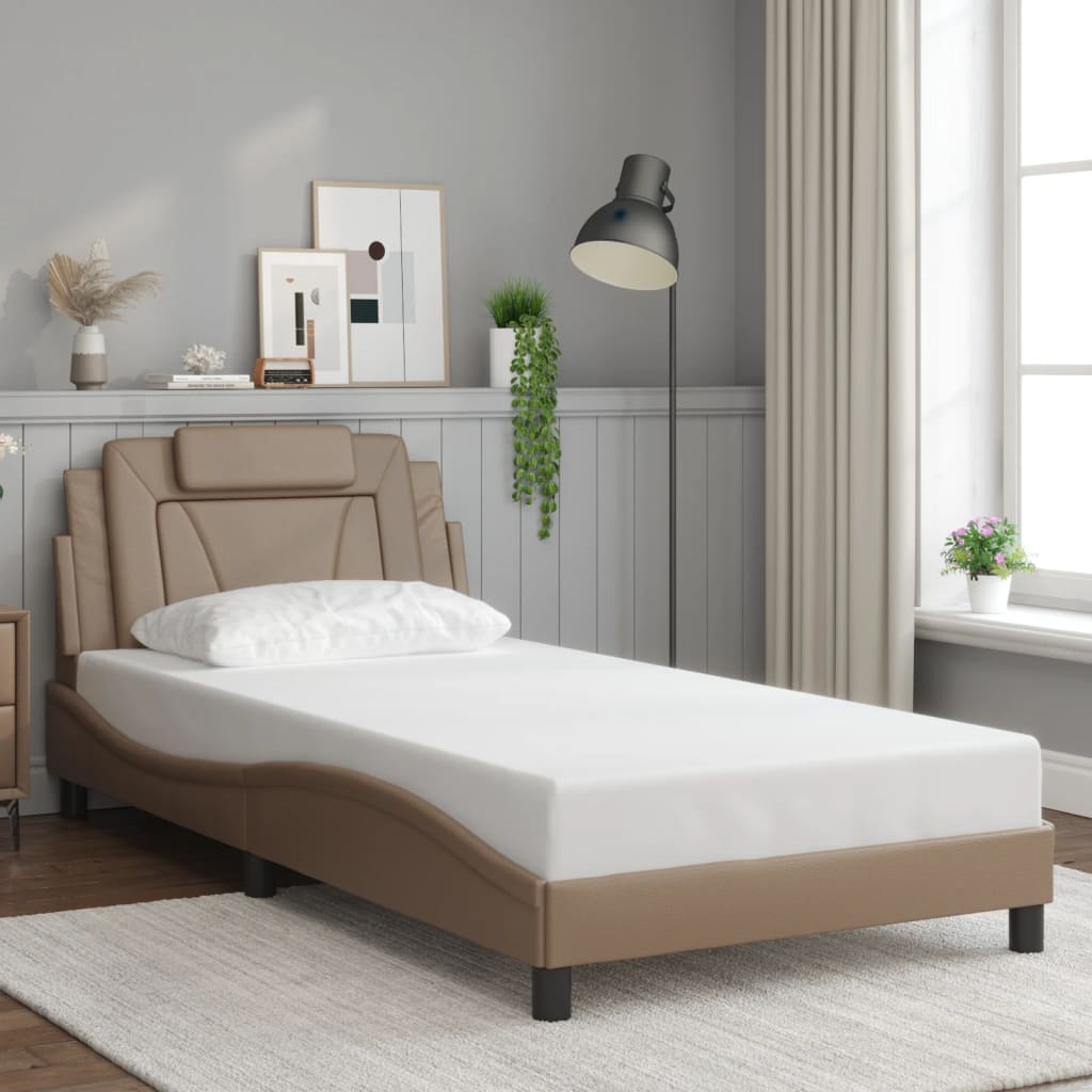 vidaXL Bedframe "Viana" met LED zonder matras cappuccino 100x200 cm bruin, foto 2