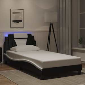 Rám postele Viana s LED bez matrace černý a bílý 100x200 cm - obrázek 1