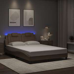 Rám postele Viana s LED bez matrace cappuccino 120 x 200 cm - obrázek 1