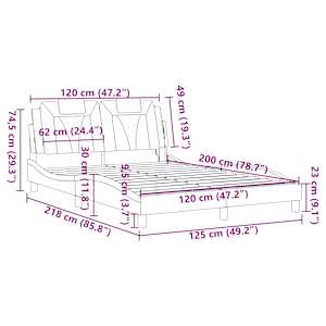 Rám postele Viana s LED bez matrace černý a bílý 120x200 cm - obrázek 17