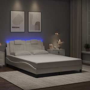 Rám postele Viana s LED bez matrace bílý 140 x 190 cm - obrázek 1