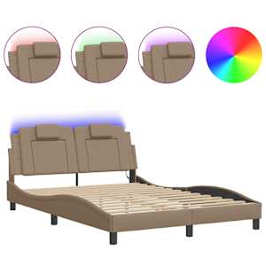 Rám postele Viana s LED bez matrace cappuccino 140 x 190 cm - obrázek 2