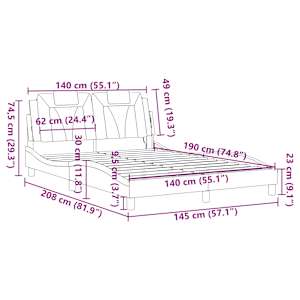 Rám postele Viana s LED bez matrace cappuccino 140 x 190 cm - obrázek 16