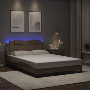 Rám postele Viana s LED bez matrace cappuccino 140 x 190 cm - obrázek 1