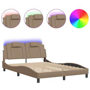 Rám postele Viana s LED bez matrace cappuccino 140 x 200 cm - obrázek 2