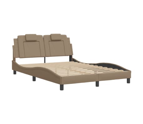 vidaXL Cadre de lit Viana avec LED sans matelas cappuccino 140x200 cm