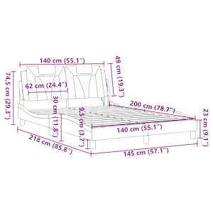 Rám postele Viana s LED bez matrace cappuccino 140 x 200 cm - obrázek 16