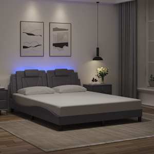 Rám postele Viana s LED bez matrace šedý 160 x 200 cm - obrázek 1