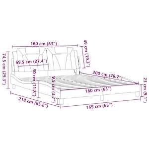 Rám postele Viana s LED bez matrace bílý a černý 160x200 cm - obrázek 17