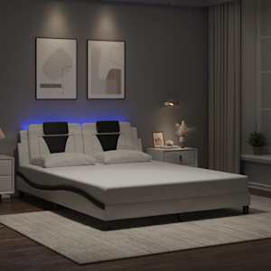 Rám postele Viana s LED bez matrace bílý a černý 160x200 cm - obrázek 1
