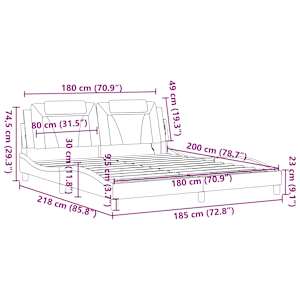 Rám postele Viana s LED bez matrace černý 180 x 200 cm - obrázek 16
