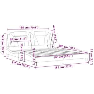Rám postele Viana s LED bez matrace bílý 180 x 200 cm - obrázek 16