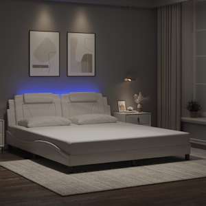 Rám postele Viana s LED bez matrace bílý 180 x 200 cm - obrázek 1