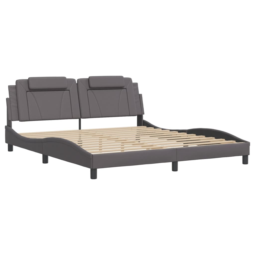 vidaXL Bedframe "Viana" met LED zonder matras grijs 180x200 cm, foto 4