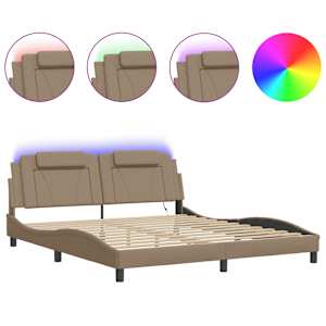 Rám postele Viana s LED bez matrace cappuccino 180x200 cm - obrázek 2