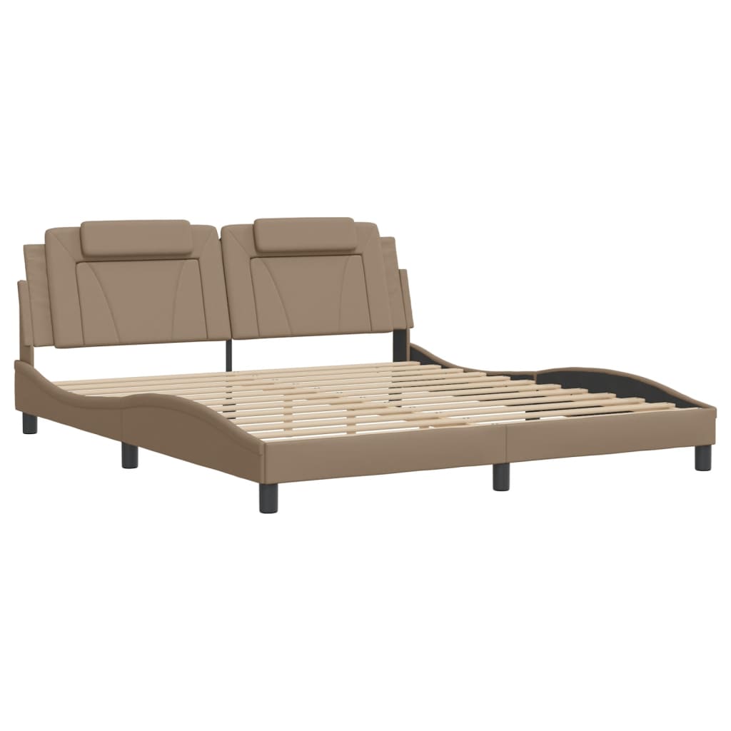 vidaXL Bedframe "Viana" met LED zonder matras cappuccino 180x200 cm bruin, foto 4
