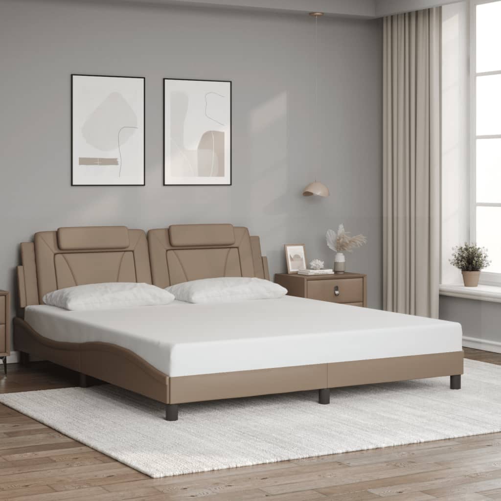 vidaXL Bedframe "Viana" met LED zonder matras cappuccino 180x200 cm bruin, foto 2