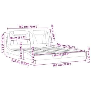 Rám postele Viana s LED bez matrace cappuccino 180x200 cm - obrázek 16