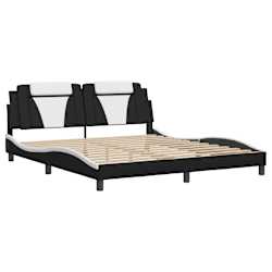 vidaXL Bed Frame "Viana" with LED without Mattress Black and White 180x200 cm